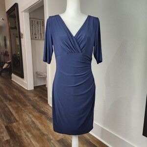 LAUREN Ralph Lauren Stretch Washable Faux Wrap Dress Size 8